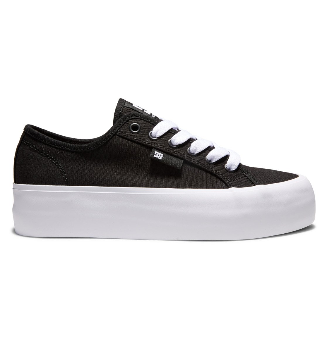 Baskets DC Shoes Manual Plateforme Noir Blanche Femme | YGW-22430264