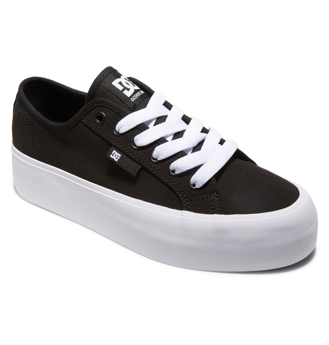 Baskets DC Shoes Manual Plateforme Noir Blanche Femme | YGW-22430264