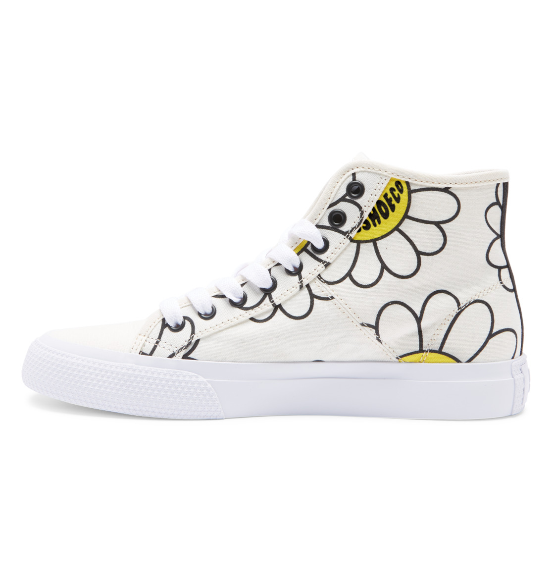 Baskets DC Shoes Manual HI High-Top Tela Blanche Noir Fleur Femme | QOZ-26336675