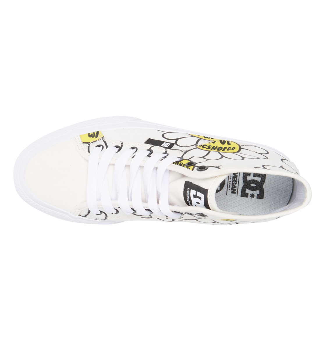 Baskets DC Shoes Manual HI High-Top Tela Blanche Noir Fleur Femme | QOZ-26336675