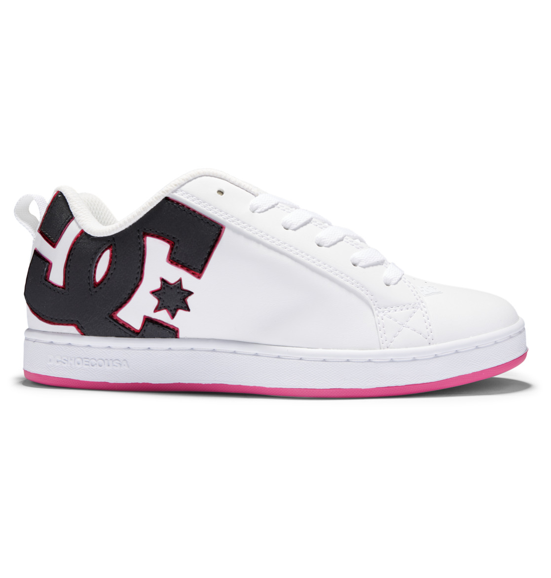 Baskets DC Shoes Court Graffik Noir Blanche Rose Femme | JOC-76005313