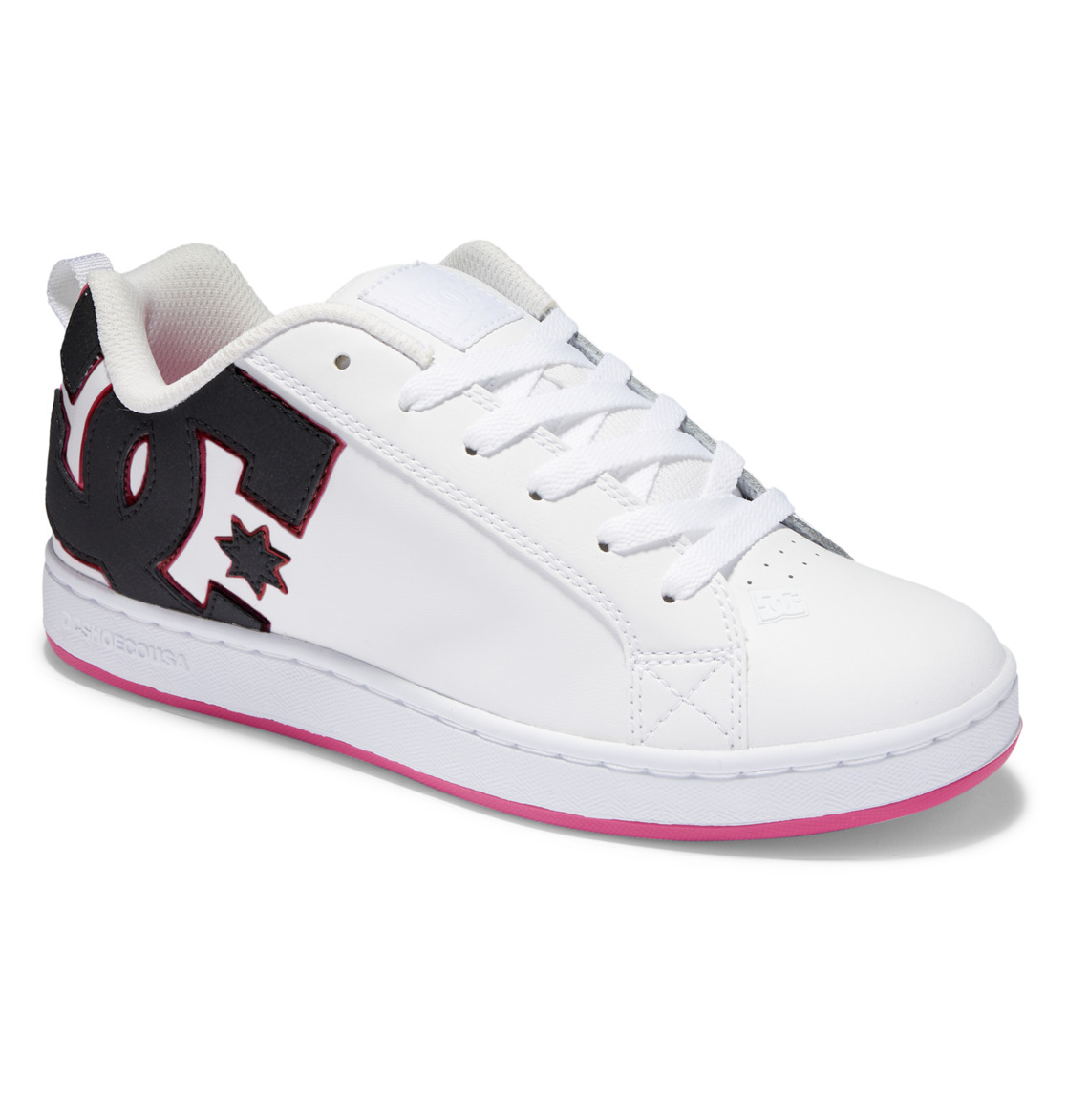 Baskets DC Shoes Court Graffik Noir Blanche Rose Femme | JOC-76005313