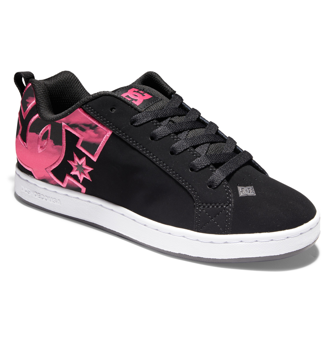 Baskets DC Shoes Court Graffik Noir Rose Femme | CVK-33302399