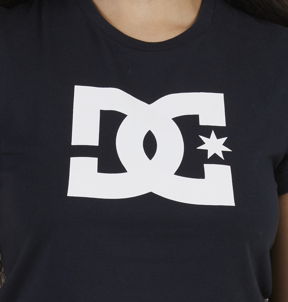 T Shirts DC Shoes DC Star Cropped Noir Femme | KDJ-40006824