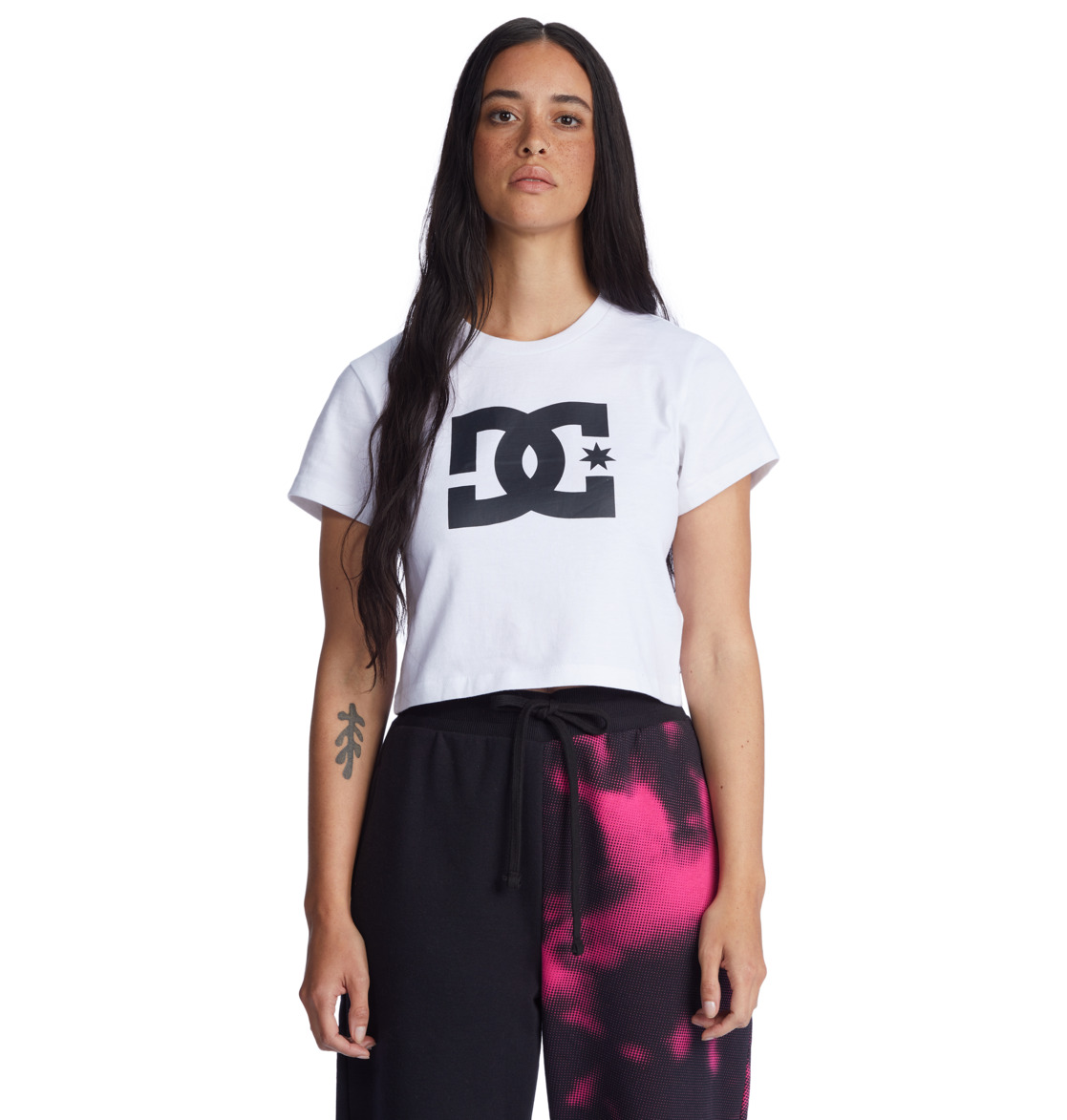 T Shirts DC Shoes DC Star Cropped Blanche Femme | PGE-26856365