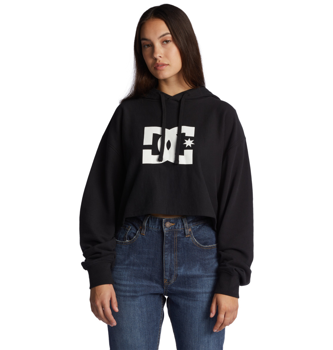 Sweat à Capuche DC Shoes DC Cropped 2 Noir Femme | QFZ-32043661