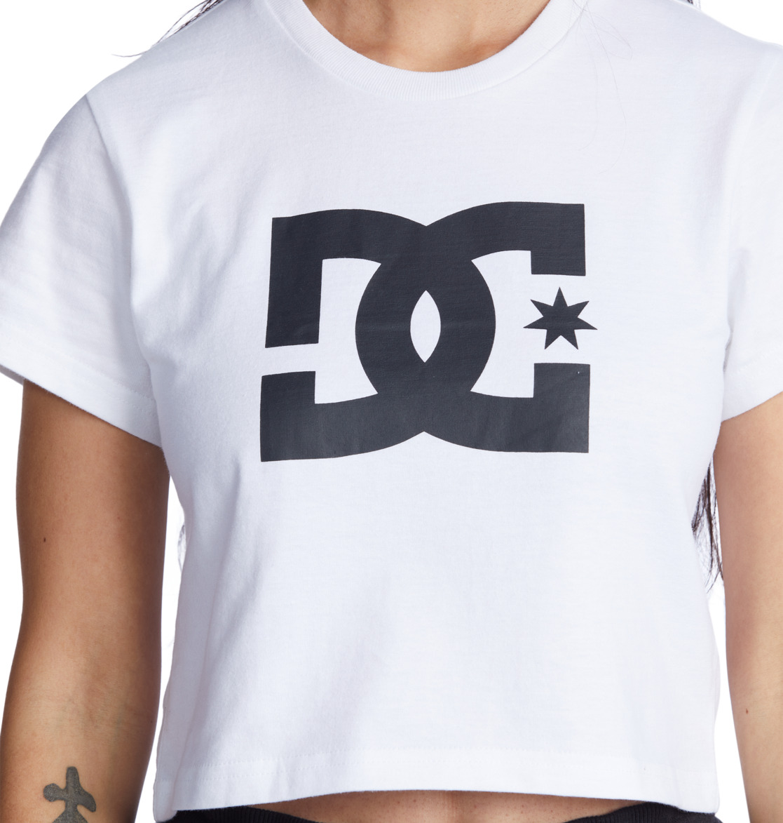 T Shirts DC Shoes DC Star Cropped Blanche Femme | PGE-26856365