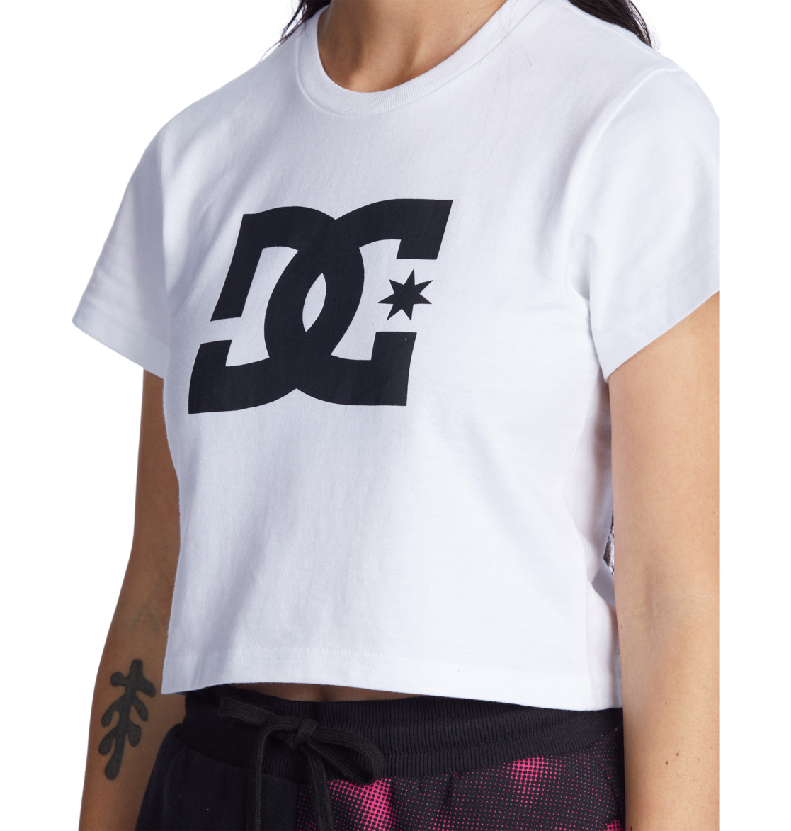 T Shirts DC Shoes DC Star Cropped Blanche Femme | PGE-26856365