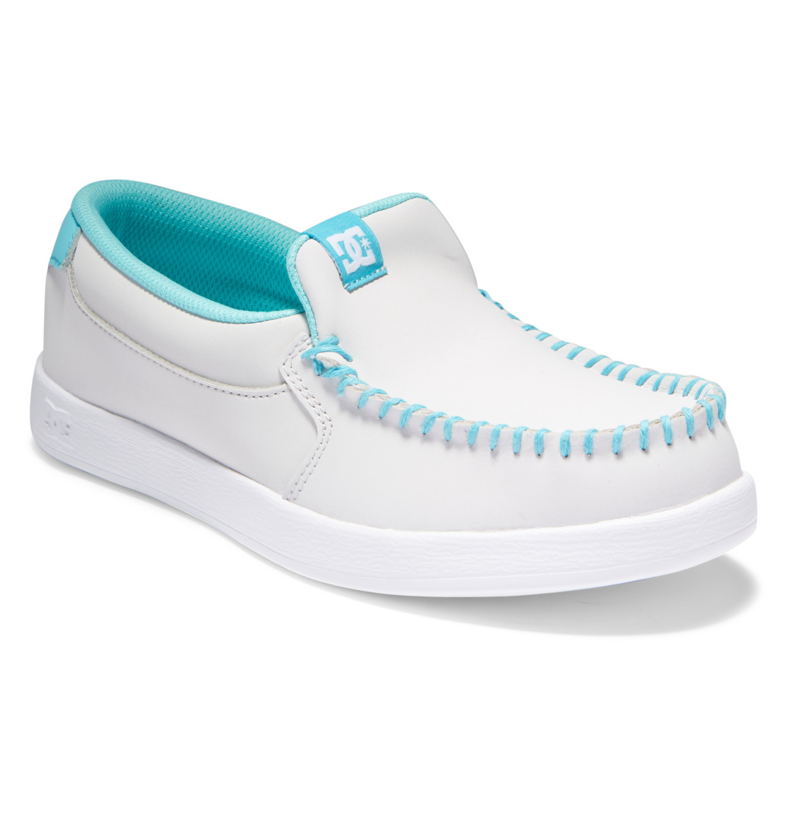 Mocassin DC Shoes Villain Grise Vert Femme | PVI-96308362