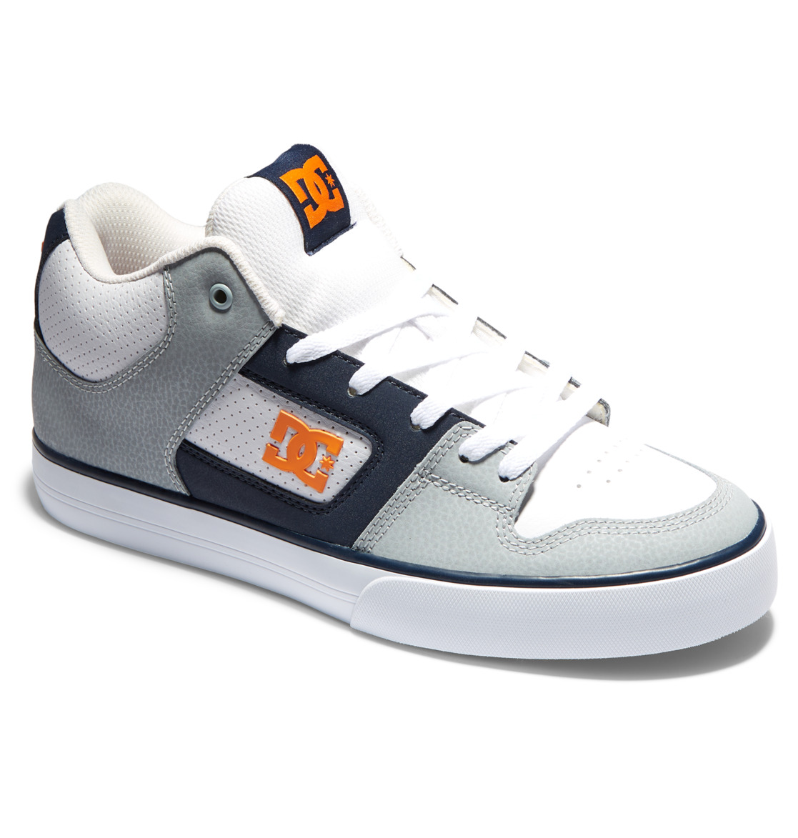 Baskets DC Shoes Pure MID Mid-Top Blanche Grise Orange Homme | IWX-47931021