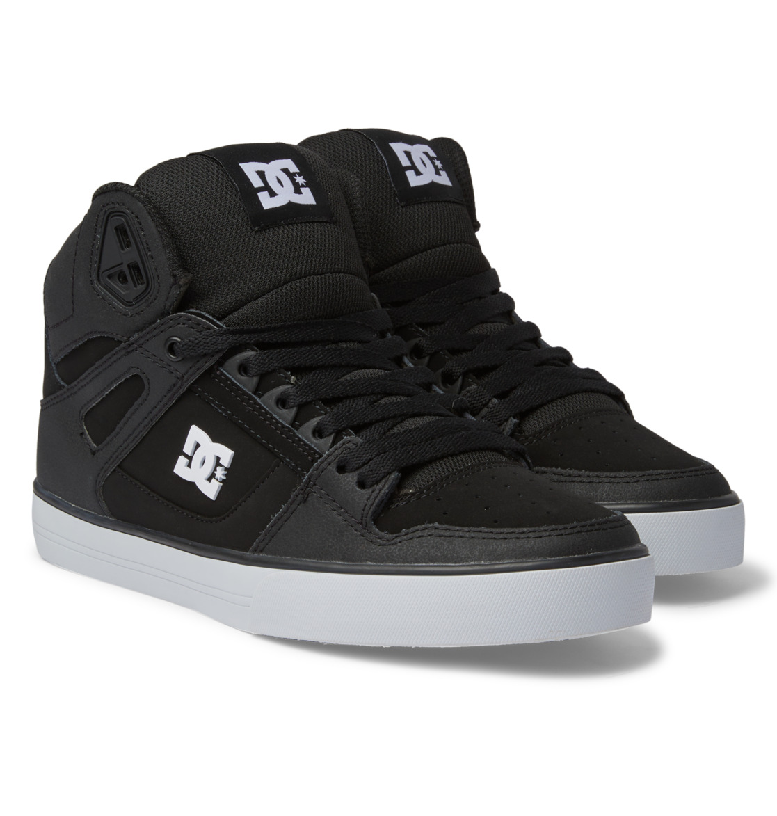 Baskets DC Shoes Pure High-Top Noir Blanche Homme | YYT-60703764