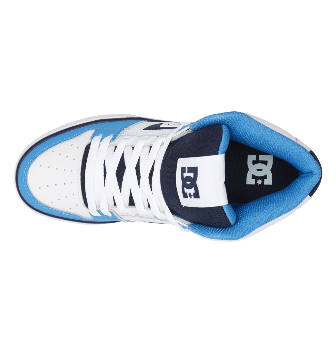 Baskets DC Shoes Pure High-Top Blanche Bleu Homme | OJS-71195052