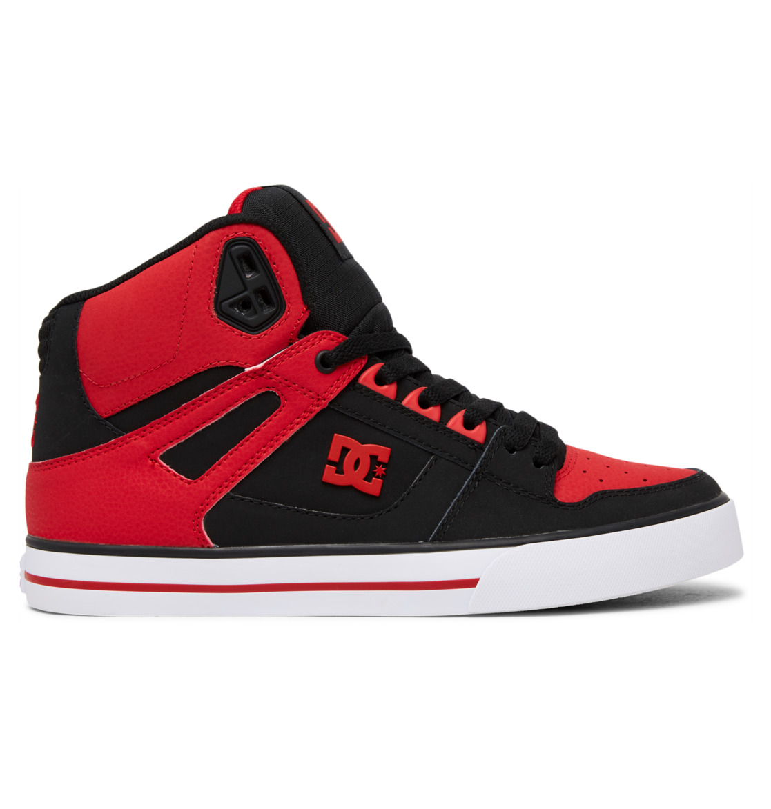 Baskets DC Shoes Pure High-Top Rouge Blanche Noir Homme | KVF-56808556