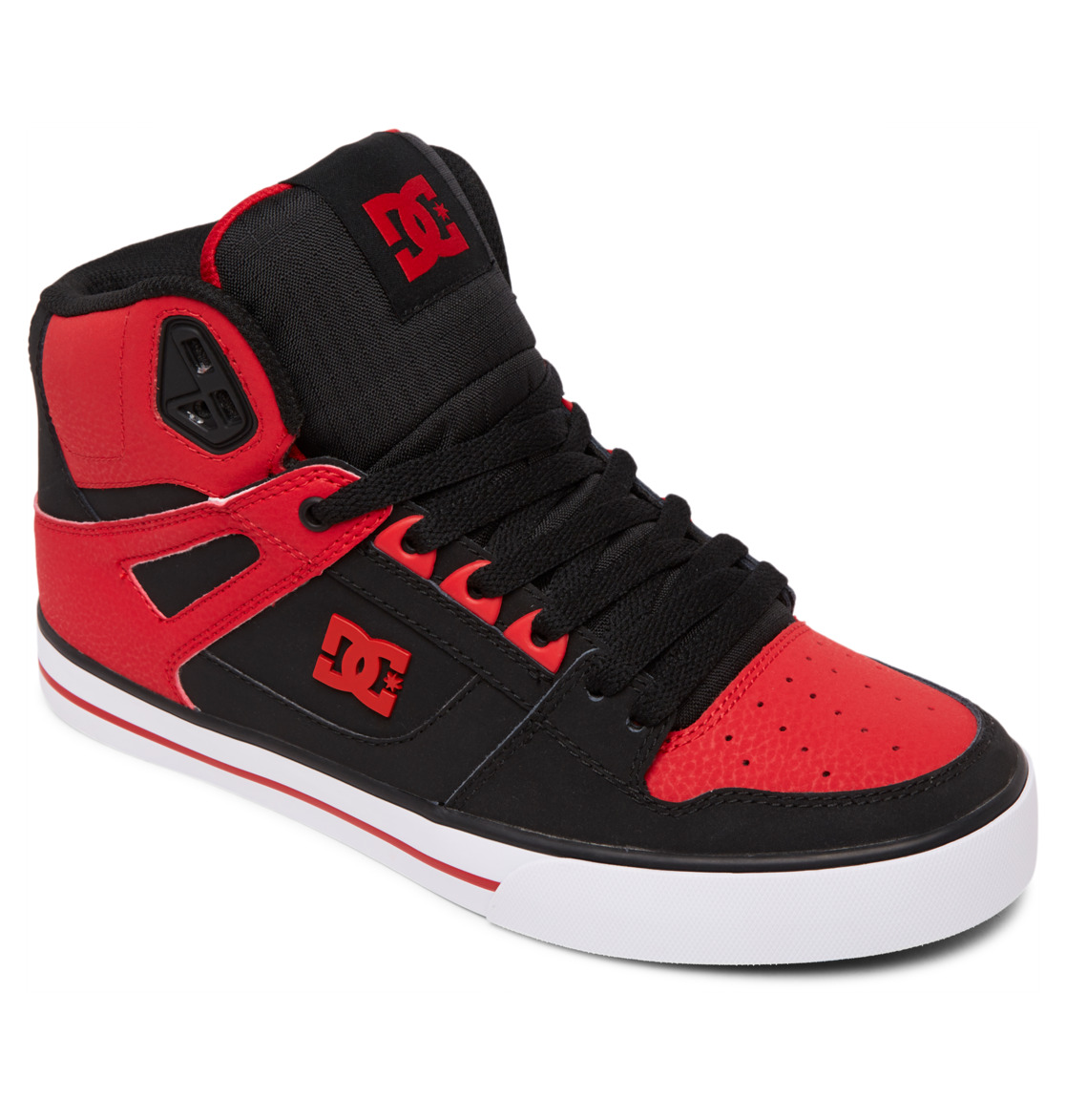 Baskets DC Shoes Pure High-Top Rouge Blanche Noir Homme | KVF-56808556