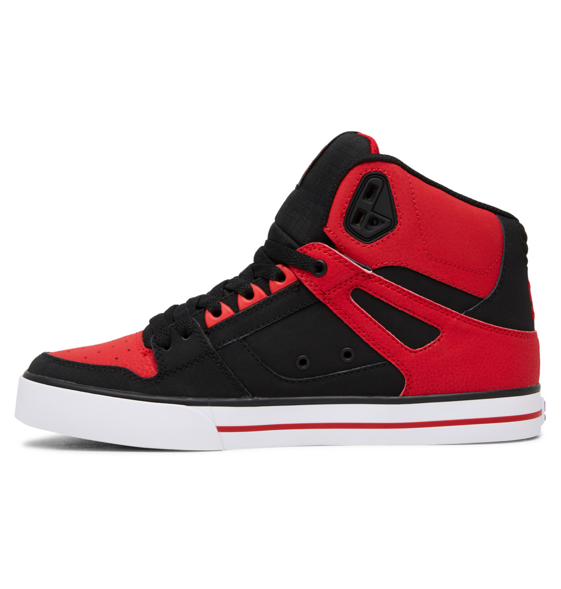 Baskets DC Shoes Pure High-Top Rouge Blanche Noir Homme | KVF-56808556