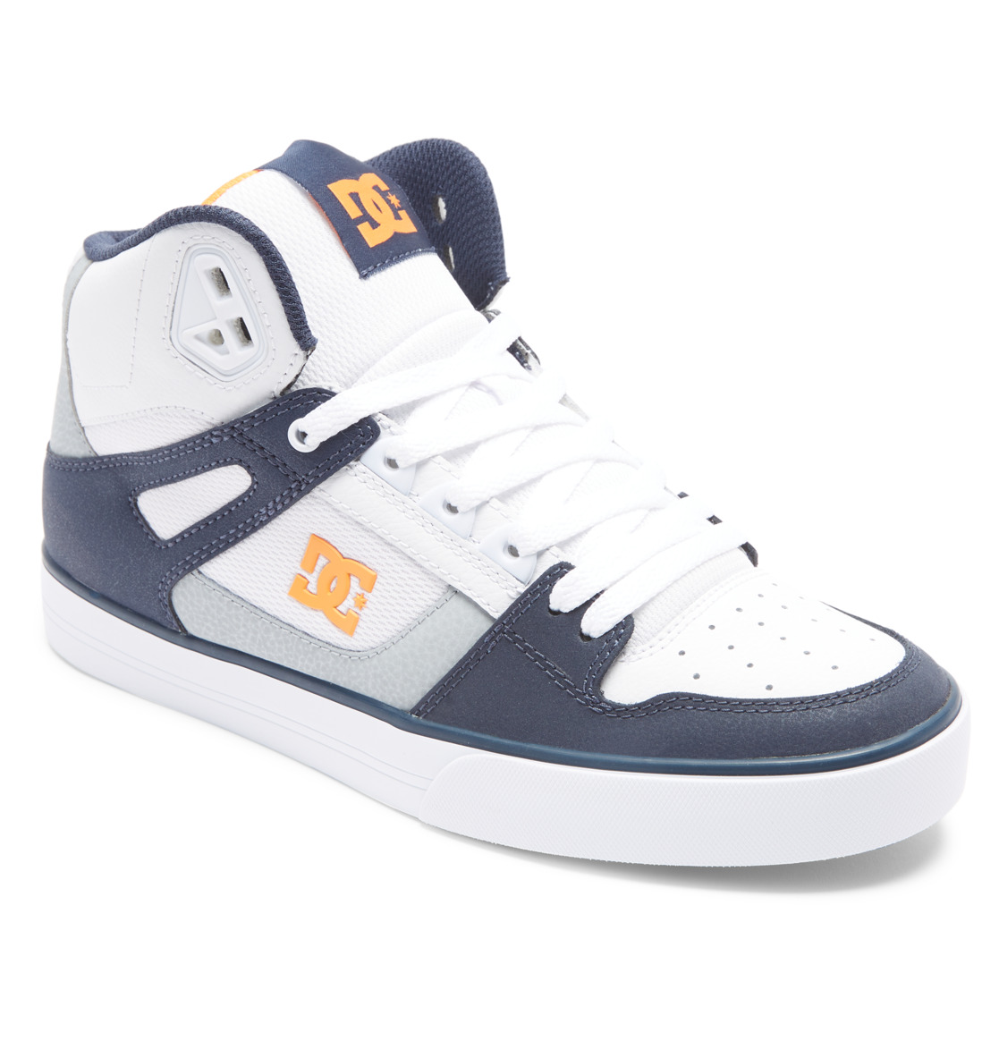 Baskets DC Shoes Pure High-Top Blanche Grise Orange Homme | GJX-04418698