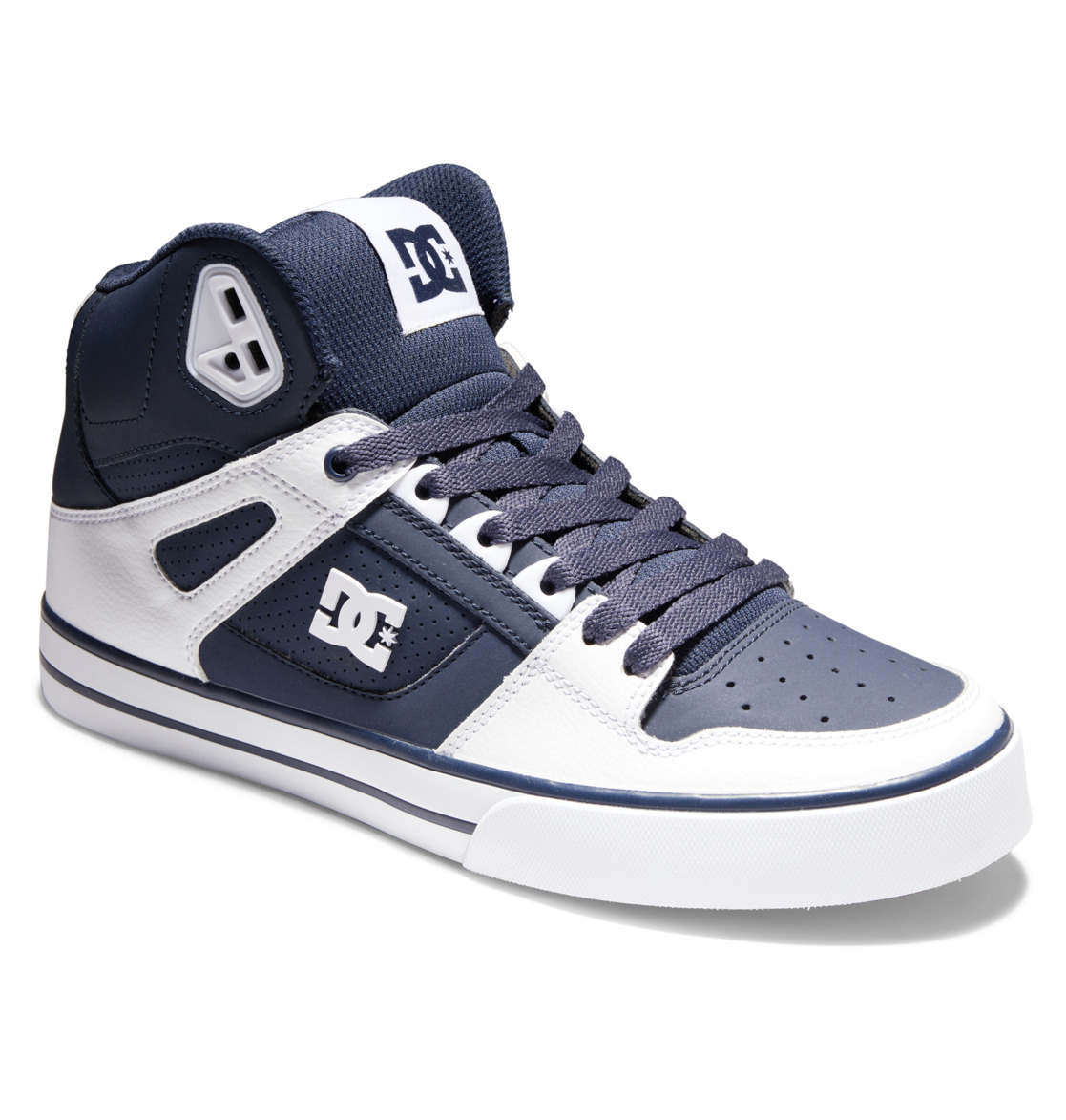 Baskets DC Shoes Pure High-Top Bleu Marine Blanche Homme | IDM-32484969