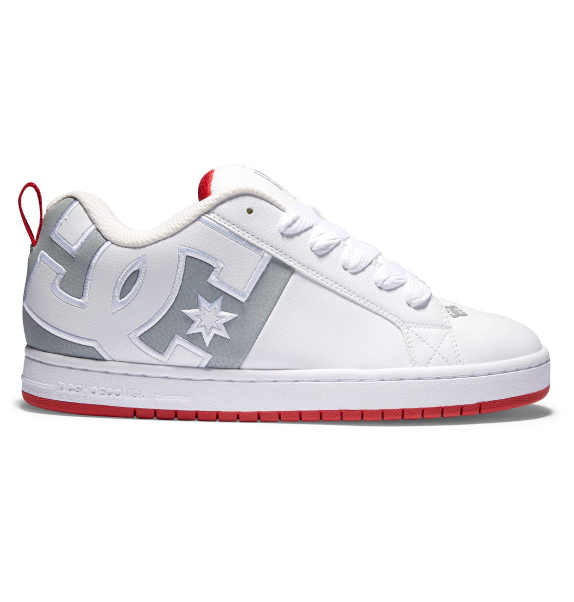 Baskets DC Shoes Court Graffik Blanche Grise Rouge Homme | EPI-89396234