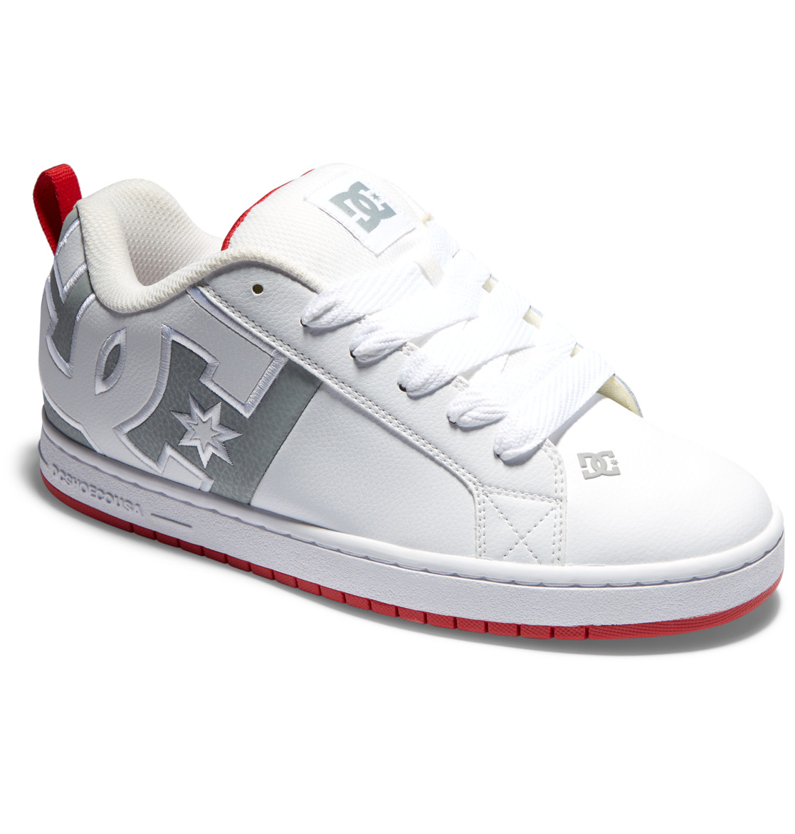 Baskets DC Shoes Court Graffik Blanche Grise Rouge Homme | EPI-89396234