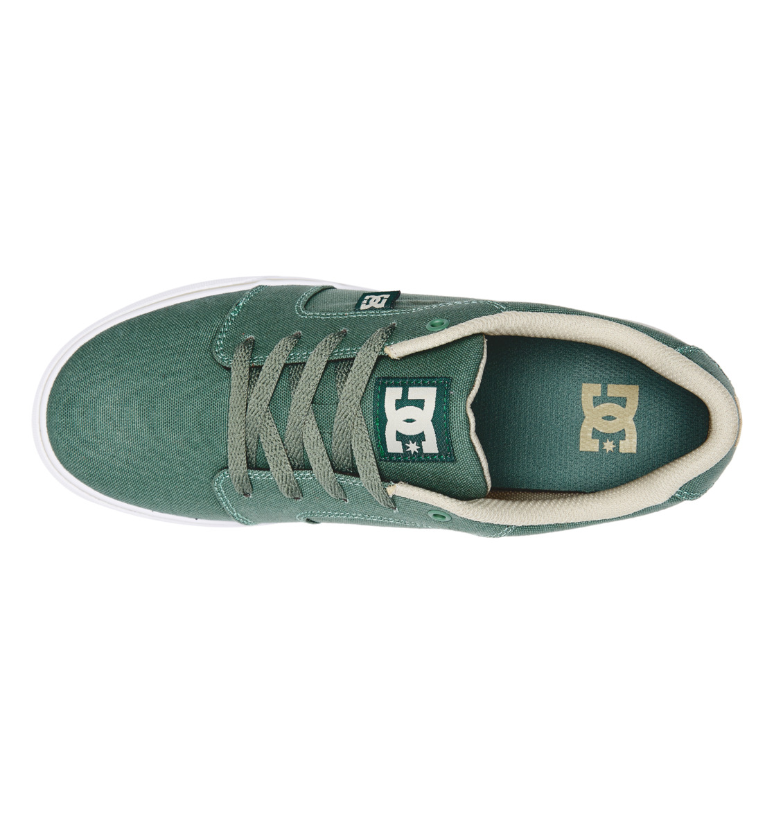 Baskets DC Shoes Anvil Tela Vert Blanche Homme | FRW-79011995