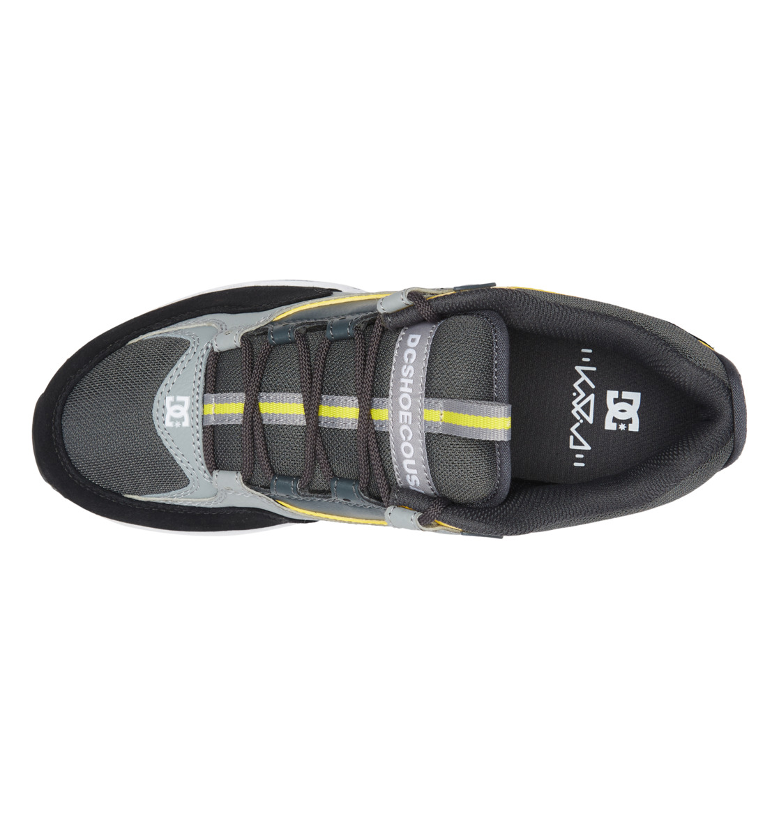 Chaussure Skate DC Shoes Kalis Lite Noir Grise Jaune Homme | HRF-16217968