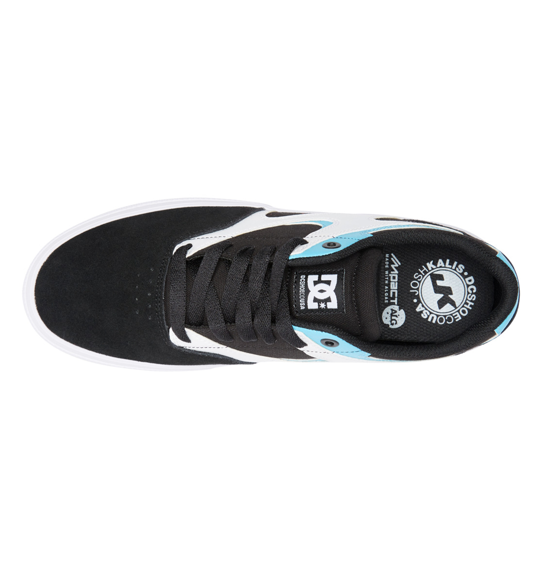 Chaussure Skate DC Shoes Kalis Vulc Noir Blanche Bleu Homme | KKK-10093456