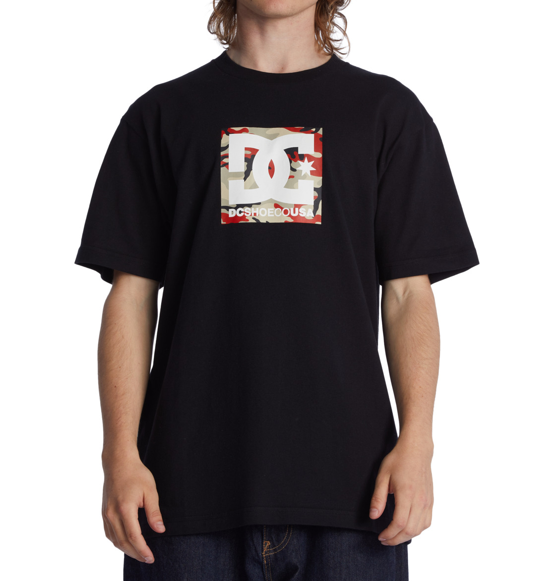 T Shirts DC Shoes DC Square Star Fill Noir Camouflage Homme | SGZ-65380665