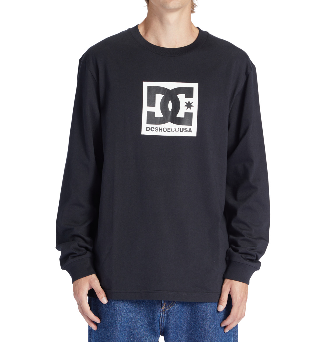 T Shirts DC Shoes DC Square Star Long Sleeve Noir Homme | ALW-94216009