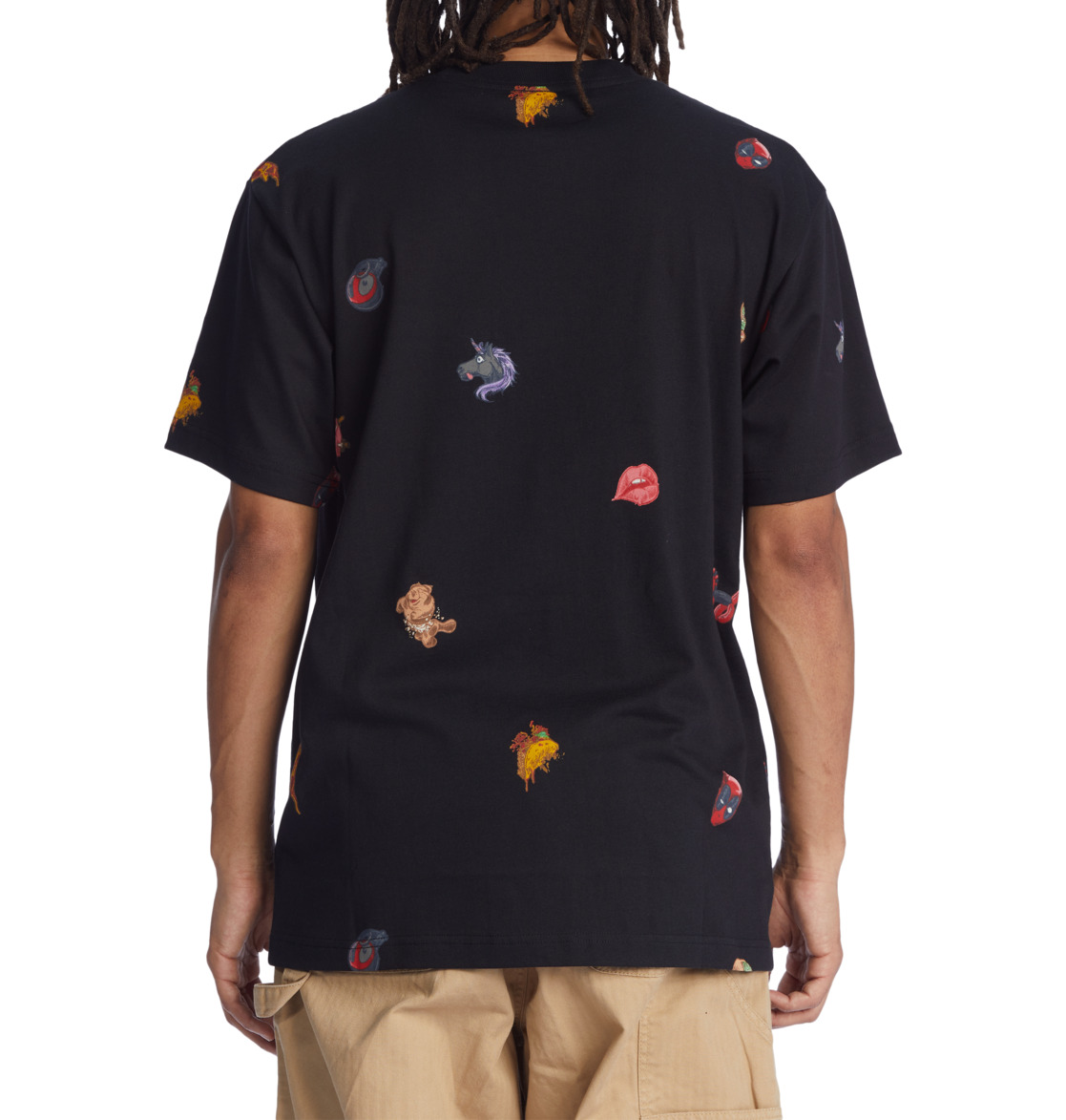 T Shirts DC Shoes Marvel Deadpool x DC All Over Pocket Noir Homme | CSH-19844328