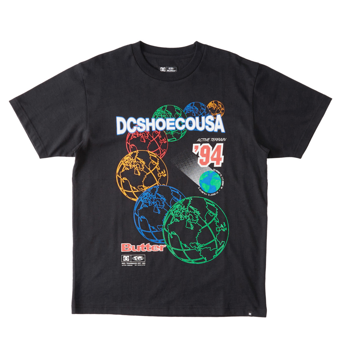 T Shirts DC Shoes Butter Goods x DC World Heritage Noir Homme | JDU-32215174