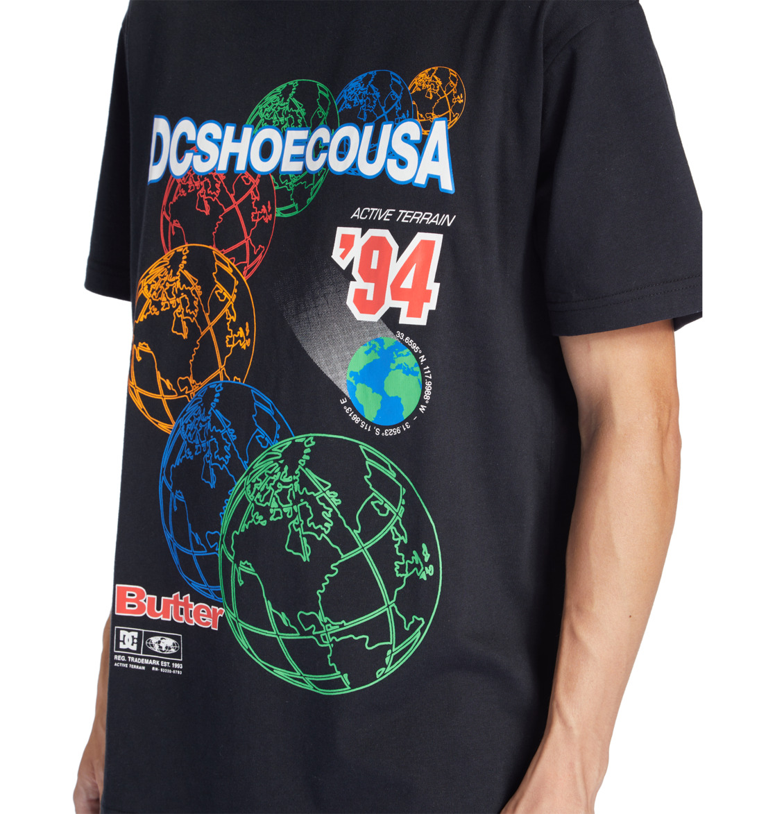 T Shirts DC Shoes Butter Goods x DC World Heritage Noir Homme | JDU-32215174