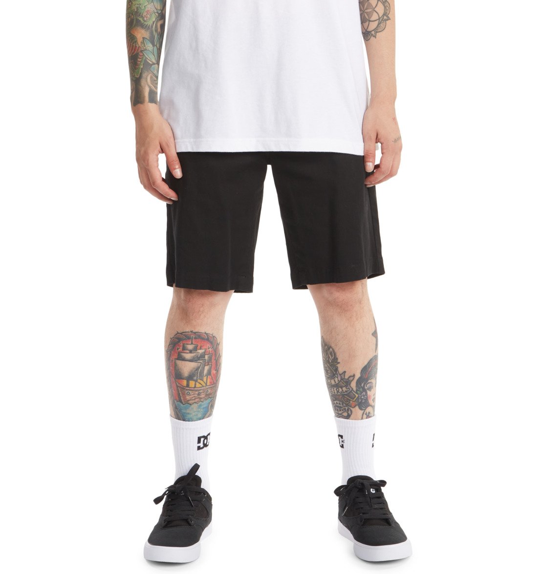 Shorts DC Shoes Worker Chino Noir Homme | CMY-20978462