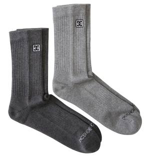 Chaussettes DC Shoes DC 2-Pack Crew Grise Clair Homme | LEG-86657583