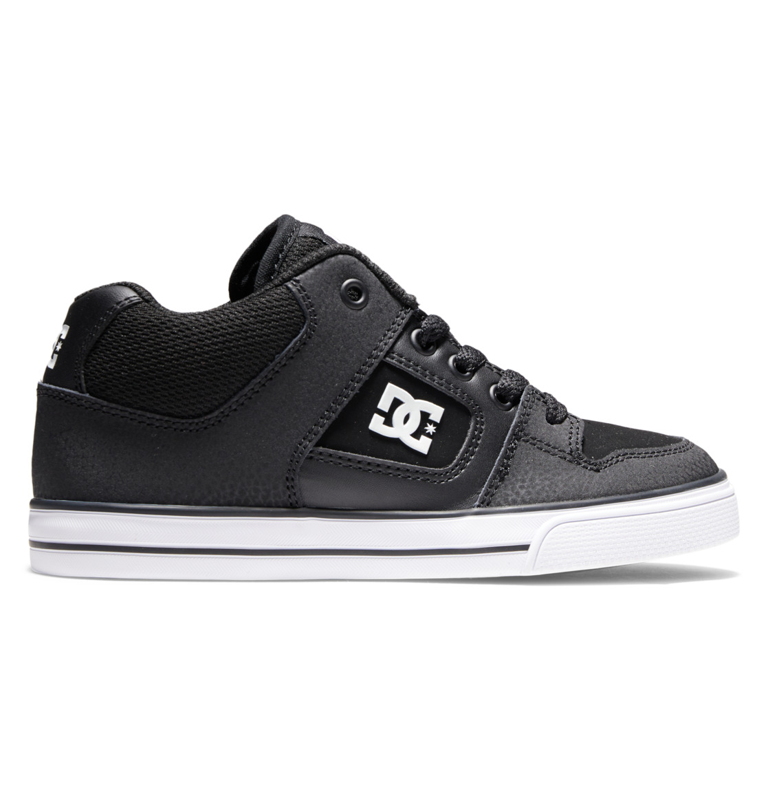 Baskets DC Shoes Pure MID Mid-Top Noir Blanche Enfant | VED-37798558