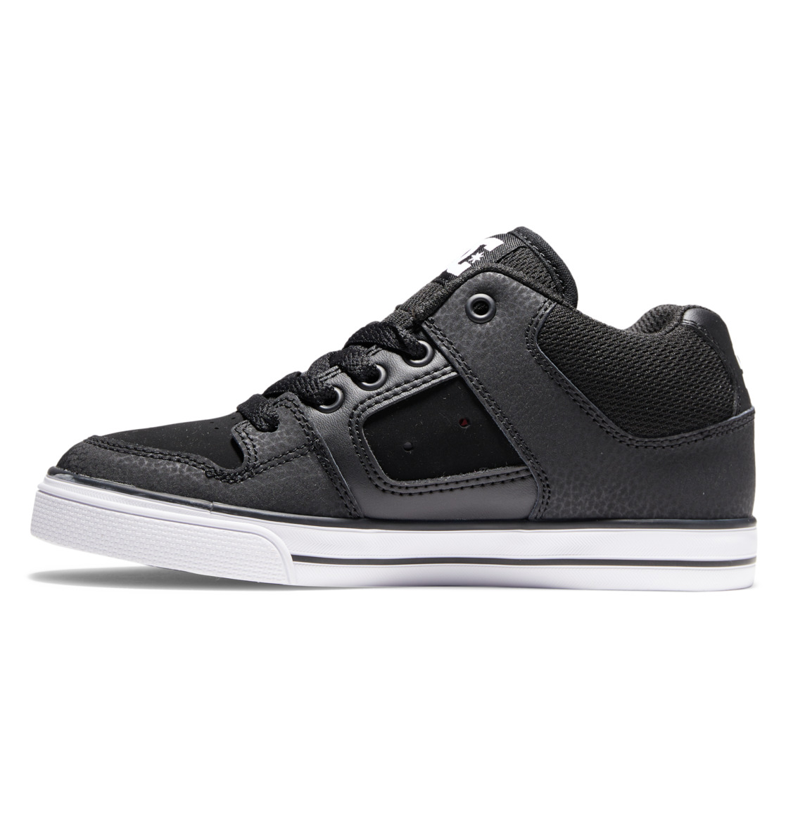 Baskets DC Shoes Pure MID Mid-Top Noir Blanche Enfant | VED-37798558