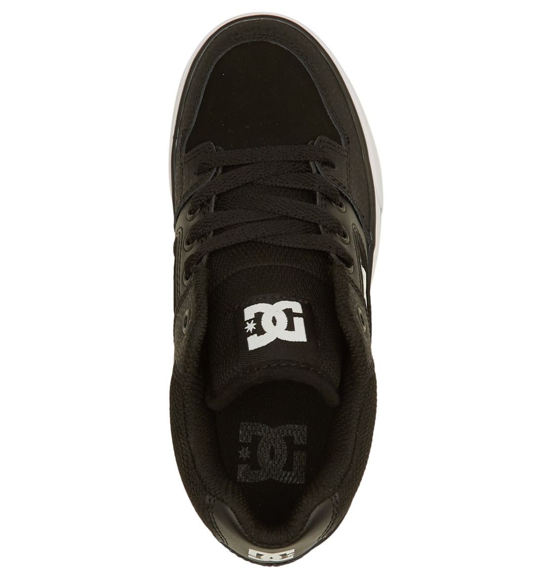 Baskets DC Shoes Pure MID Mid-Top Noir Blanche Enfant | VED-37798558