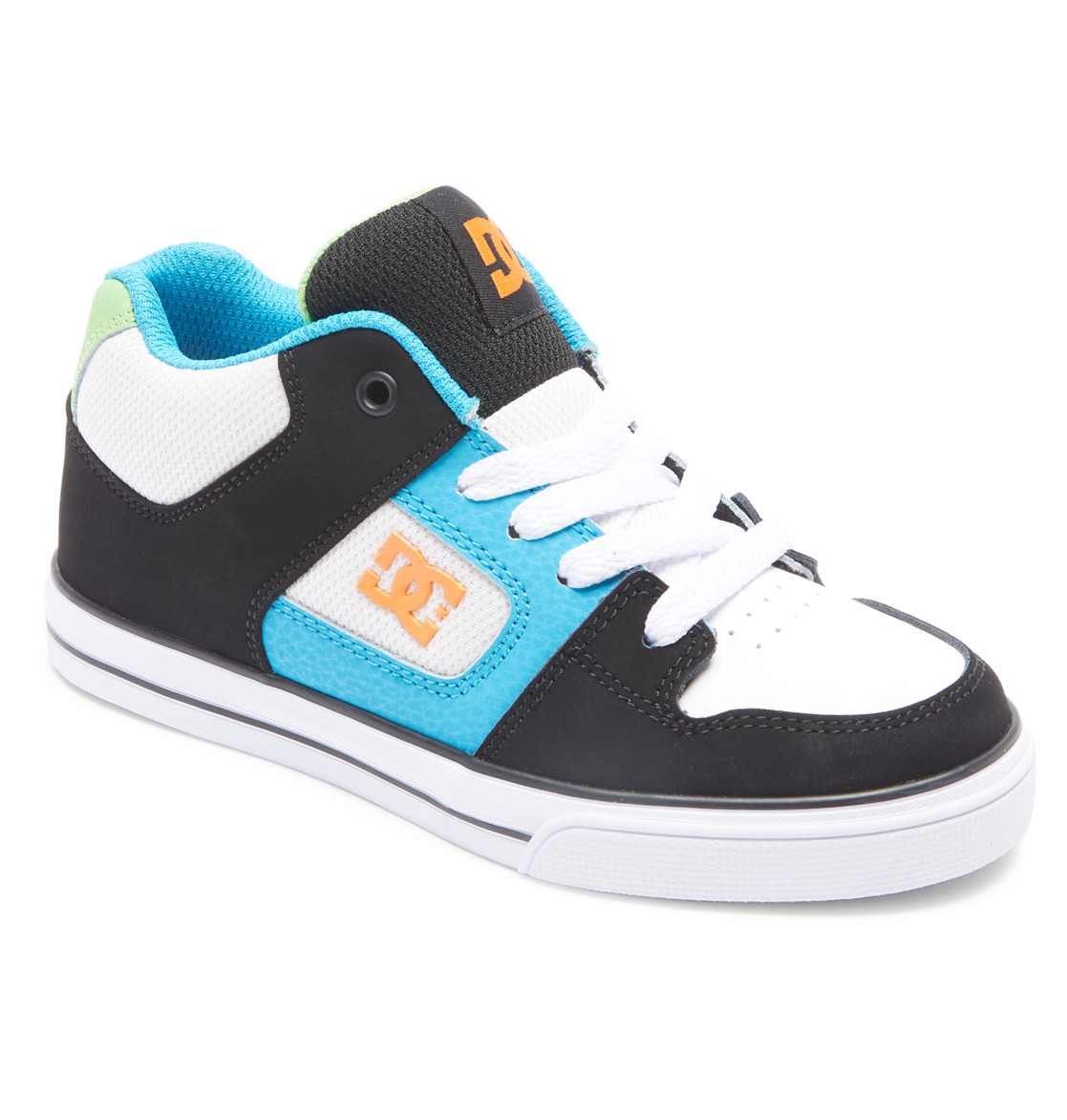 Baskets DC Shoes Pure MID Mid-Top Noir Blanche Bleu Enfant | AKA-92469524