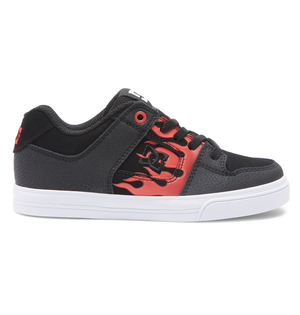 Baskets DC Shoes Pure Elastic Dentelle Rouge Grise Enfant | YCG-12085021