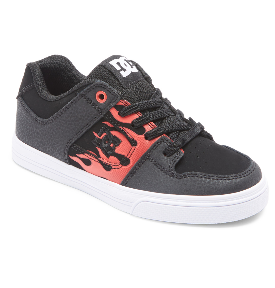 Baskets DC Shoes Pure Elastic Dentelle Rouge Grise Enfant | YCG-12085021