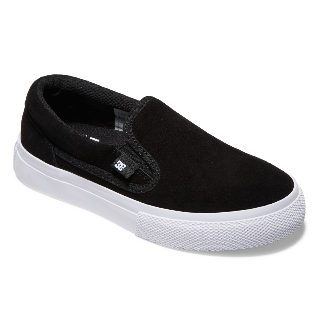 Baskets DC Shoes Manual Daim Noir Blanche Enfant | RJY-93529169