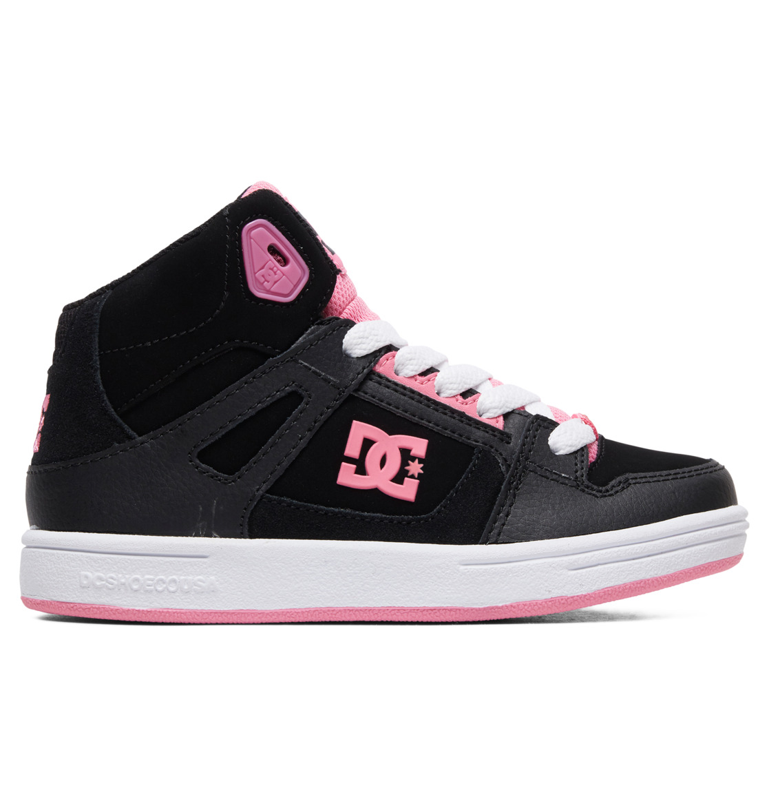 Baskets DC Shoes Pure High-Top Noir Rose Enfant | UFZ-98045660