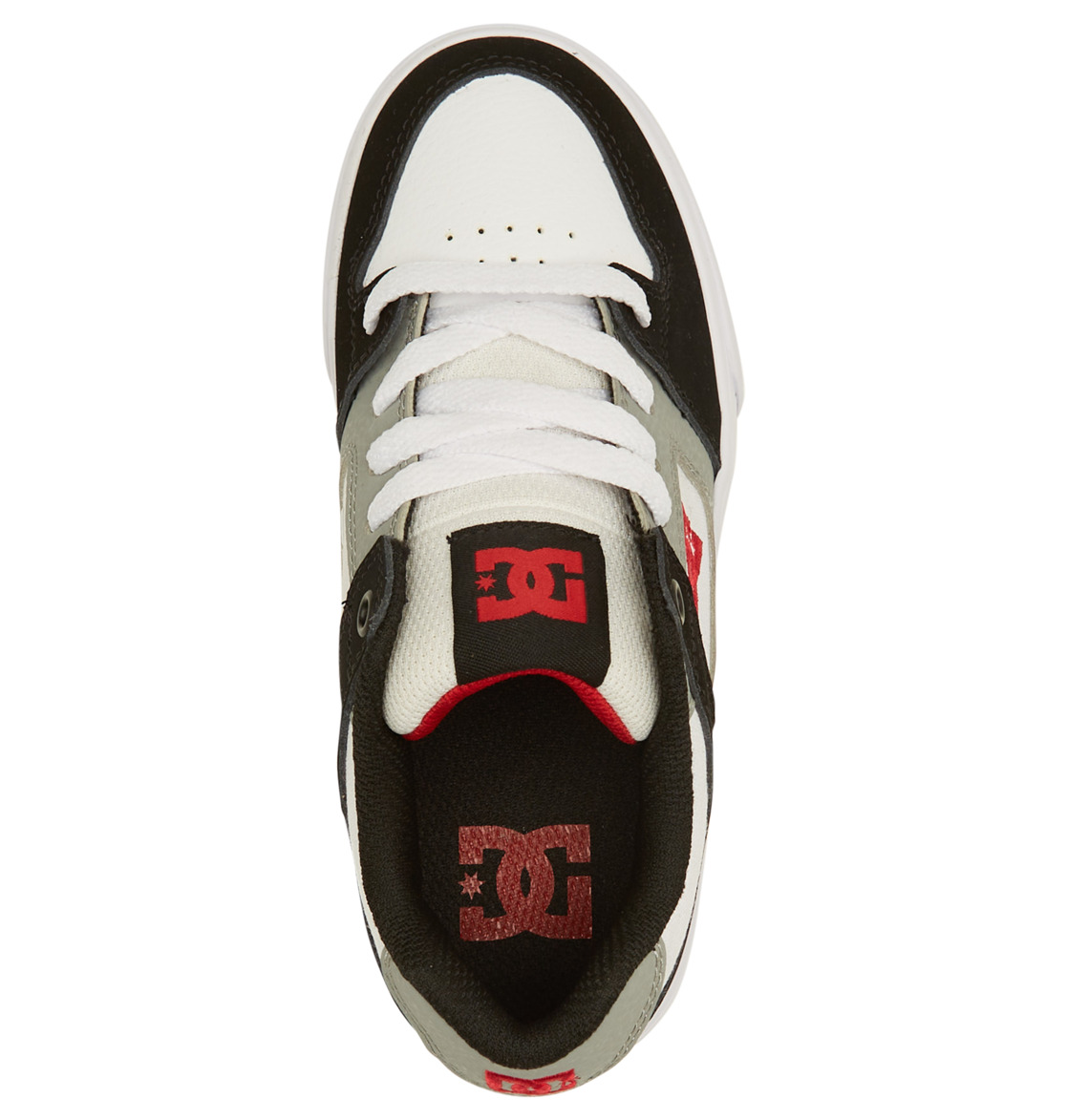 Baskets DC Shoes Pure Blanche Noir Rouge Enfant | VXQ-14856203