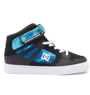 Baskets DC Shoes Pure High Elastic Dentelle High-Top Noir Bleu Vert Enfant | XVP-06626778