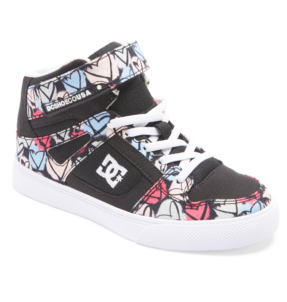 Baskets DC Shoes Pure High Elastic Dentelle High-Top Noir Multicolore Enfant | IIT-09273059