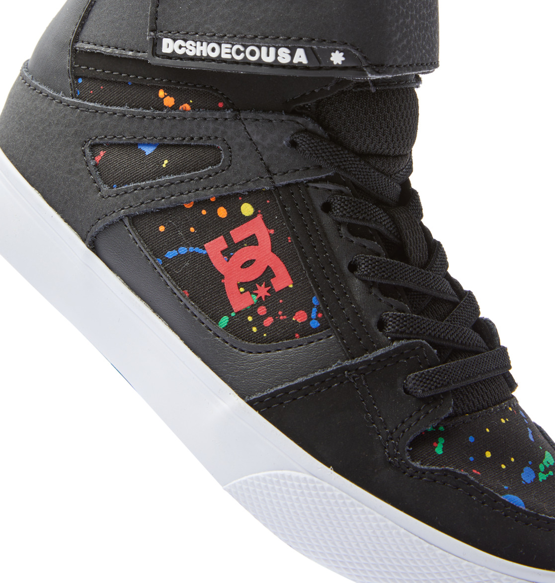 Baskets DC Shoes Pure High Elastic Dentelle High-Top Noir Enfant | ULI-56959926