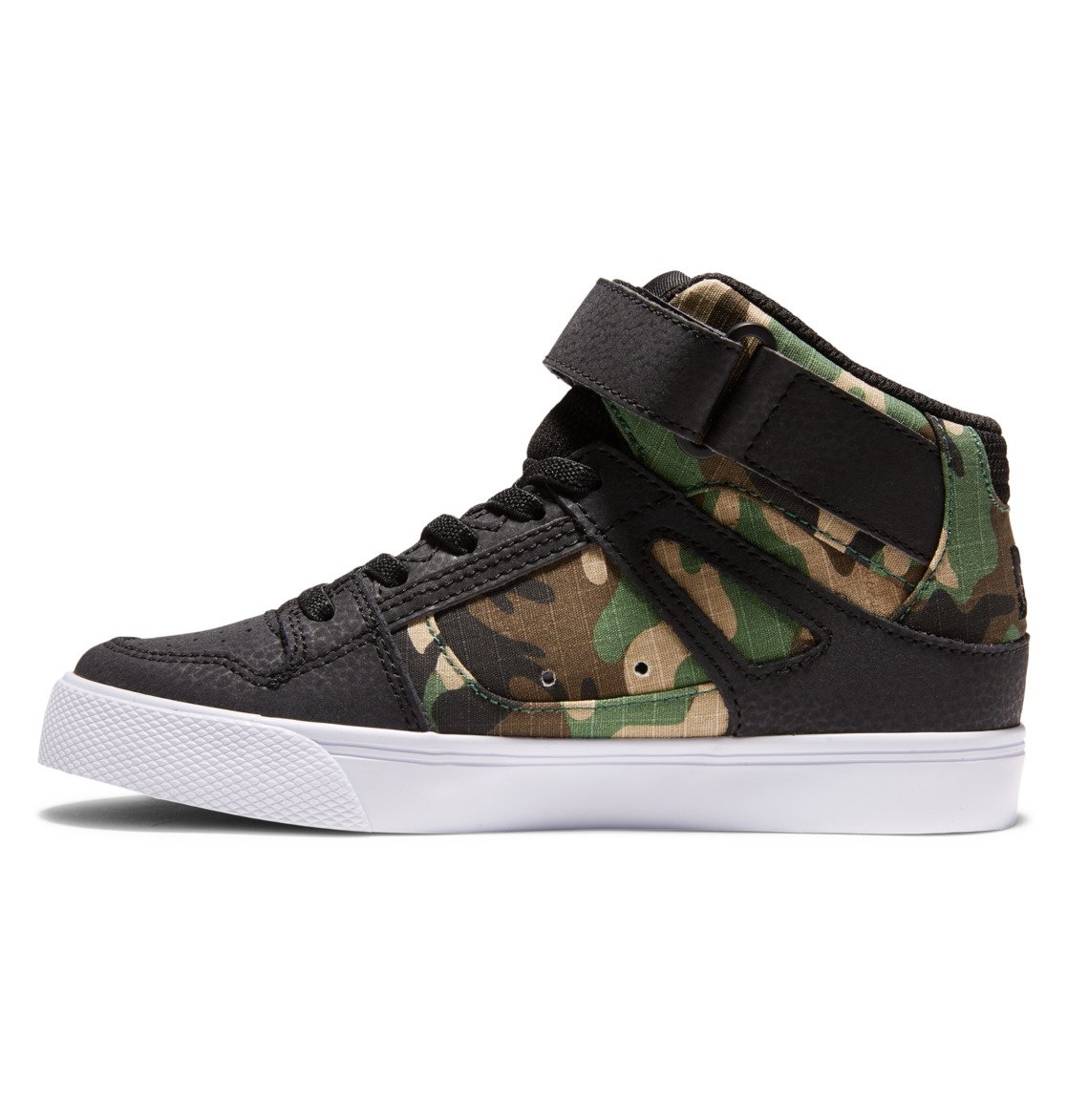 Baskets DC Shoes Pure High Elastic Dentelle High-Top Noir Camouflage Enfant | ECU-54152788