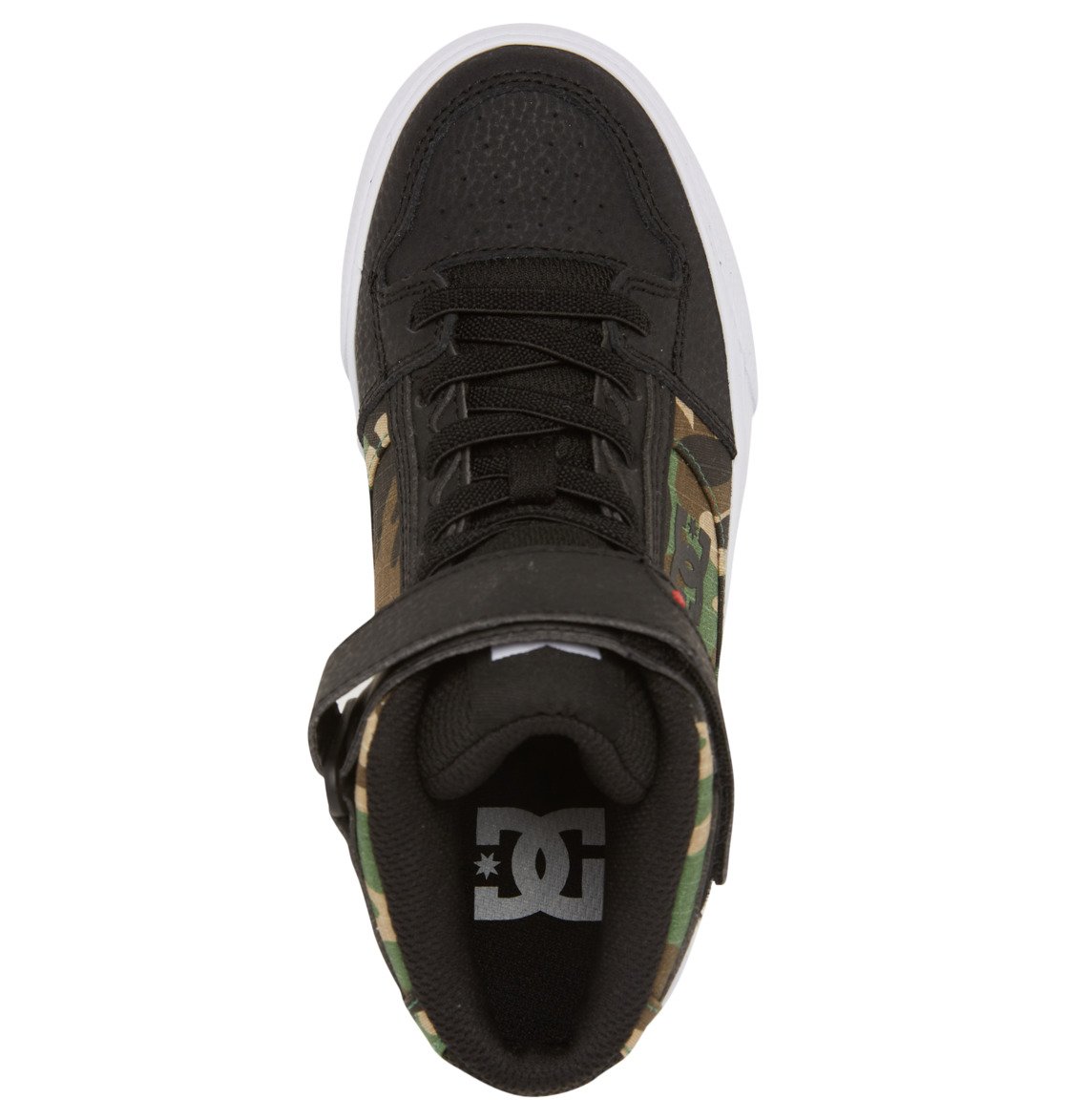 Baskets DC Shoes Pure High Elastic Dentelle High-Top Noir Camouflage Enfant | ECU-54152788