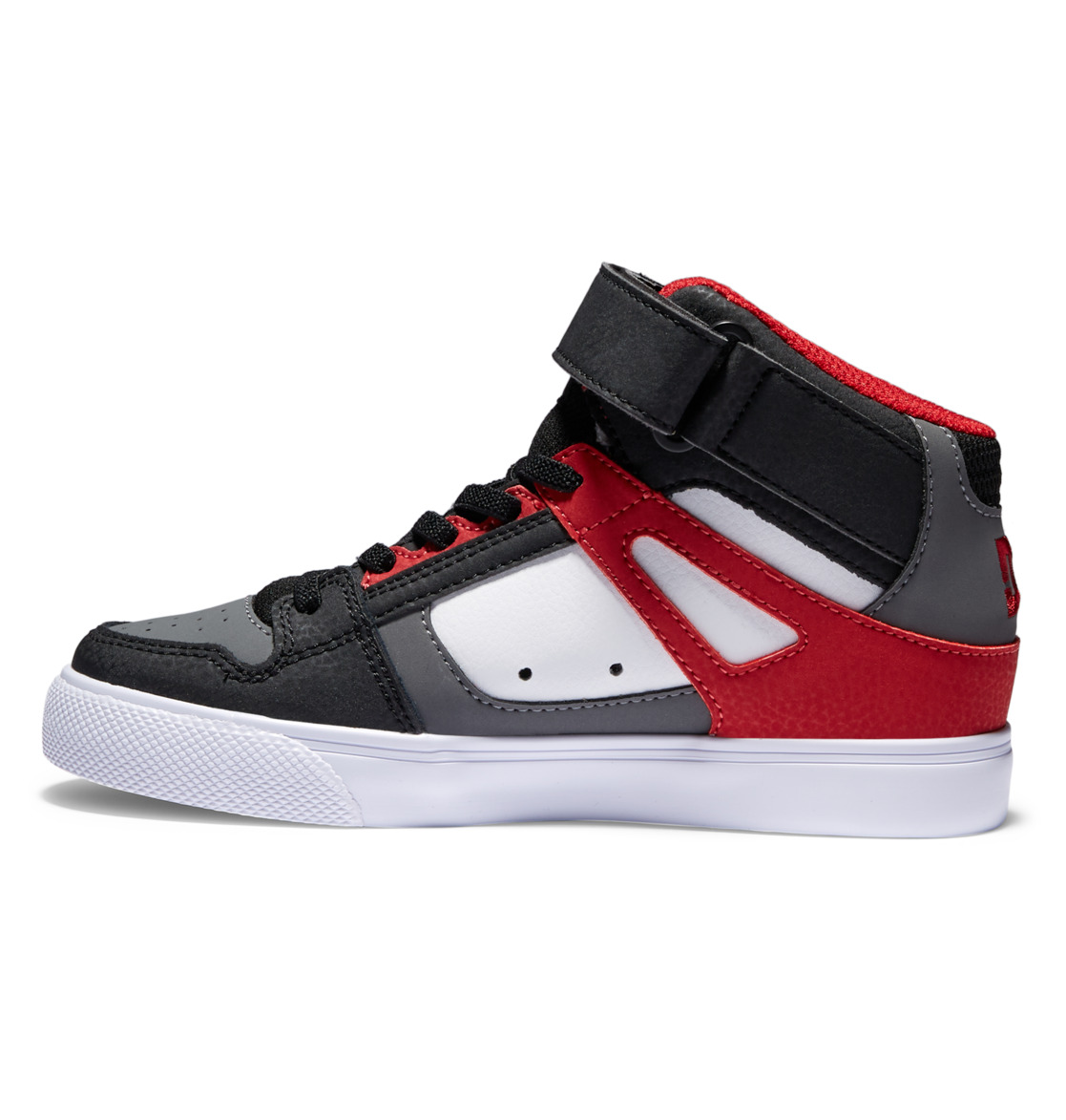 Baskets DC Shoes Pure High Elastic Dentelle High-Top Blanche Grise Rouge Enfant | SQS-99940158