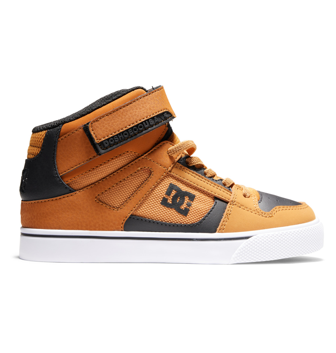 Baskets DC Shoes Pure High Elastic Dentelle High-Top Marron Noir Enfant | SSW-31622164