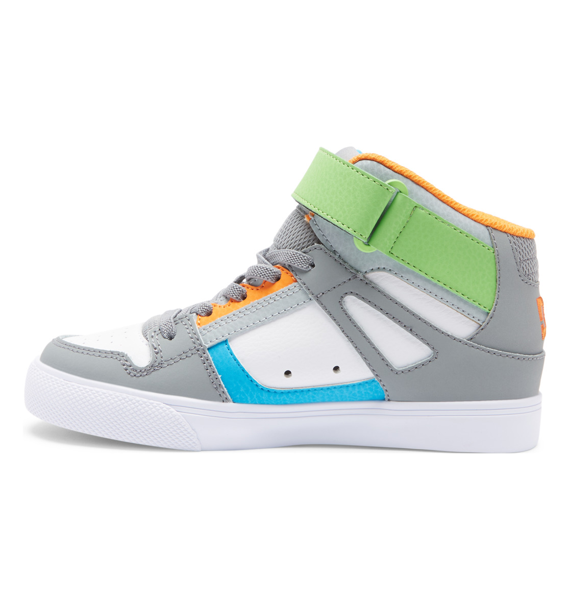 Baskets DC Shoes Pure High Elastic Dentelle High-Top Grise Blanche Enfant | WTE-68064654